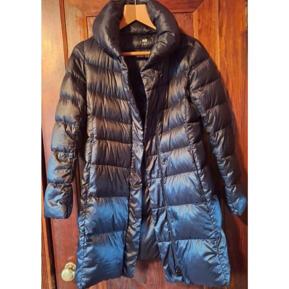 UNIQLO Ultra Light Down Long Coat Black M Warm Lightweight Used - Picture 1 of 6